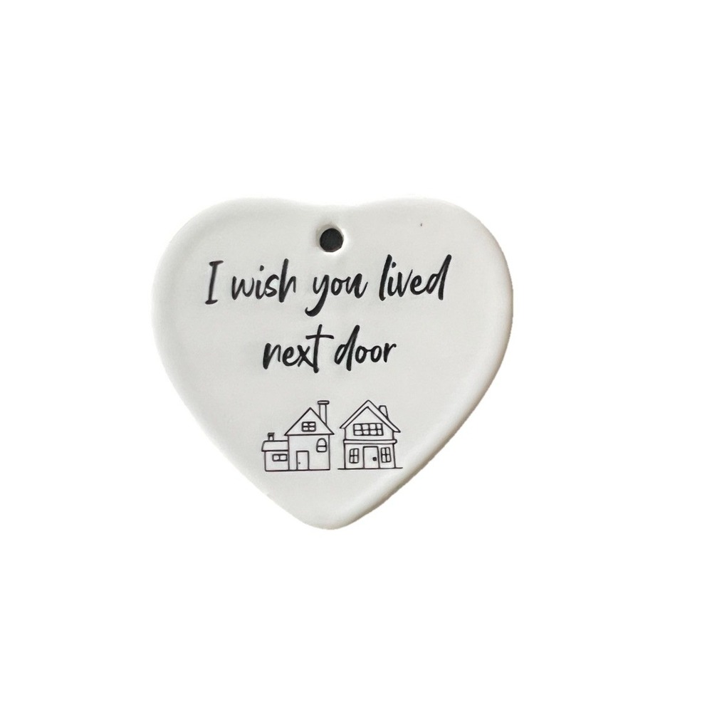 Real Estate Tree Ornament Heart Plaque Live Next Door Neighbors Home Decor